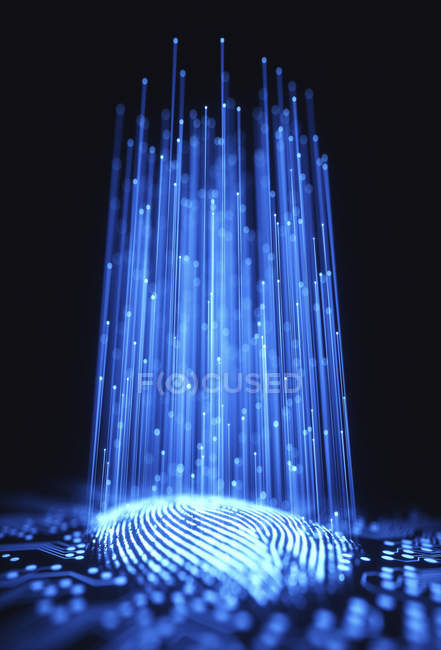 Цифровий відбиток пальців, концептуальна комп'ютерна ілюстрація . — стокове фото