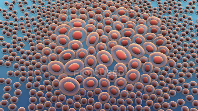 Опухолевые клетки тканей, цифровая иллюстрация . — стоковое фото