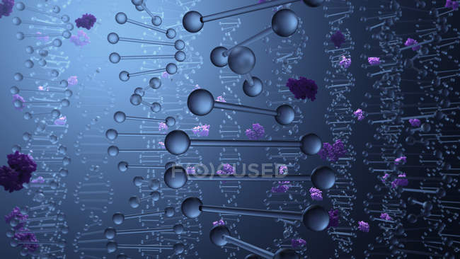 Абстрактные молекулы ДНК, цифровая иллюстрация
. — стоковое фото