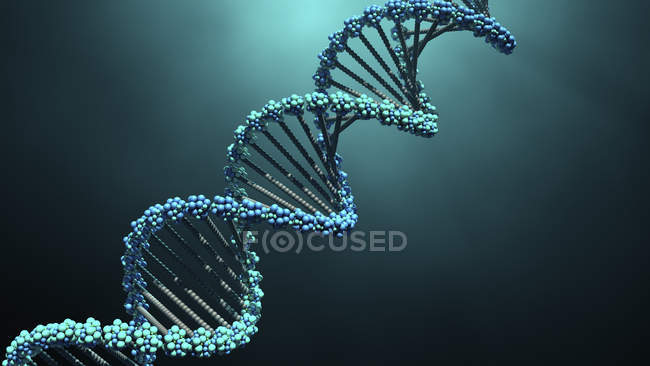 Молекула ДНК на звичайному фоні, цифрова ілюстрація . — стокове фото