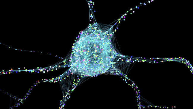 Нейрони штучного інтелекту, концептуальна цифрова ілюстрація. — стокове фото
