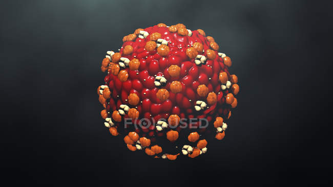 Masernvirus-Teilchen, digitale Illustration. — Stockfoto