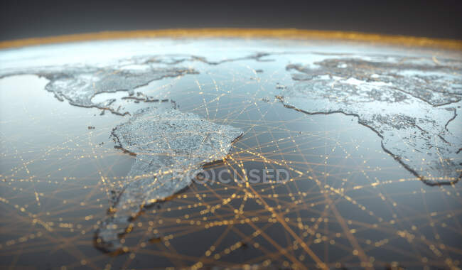 Conectividad global, ilustración por ordenador - foto de stock
