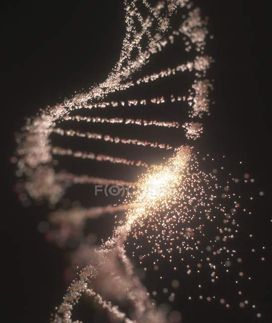 Концептуальна цифрова ілюстрація молекули Дна з генетичним пошкодженням. — стокове фото