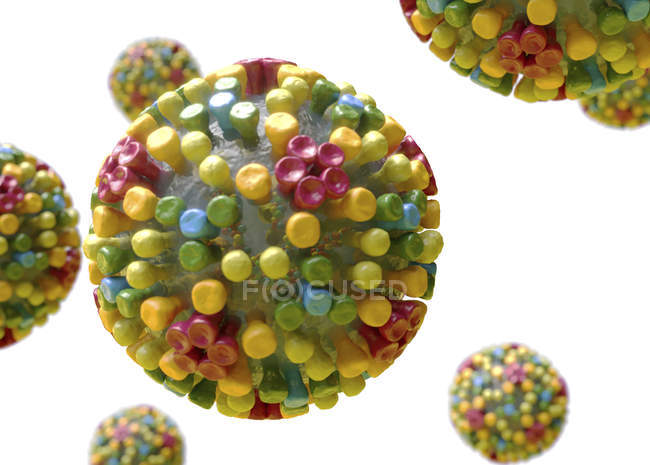 Virenstruktur der Blauzungenkrankheit, digitale Illustration. — Stockfoto