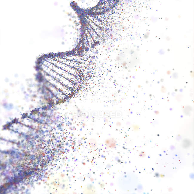 Пошкоджена ланцюг ДНК, концептуальна ілюстрація генетичного розладу . — стокове фото
