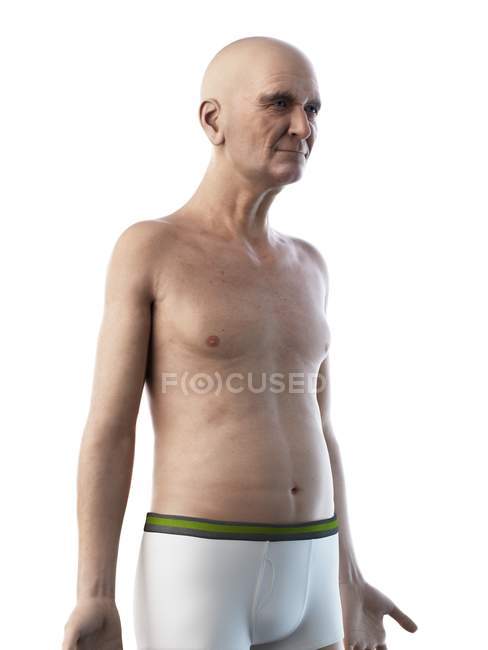 Illustration numérique du haut du corps de l'homme âgé . — Photo de stock