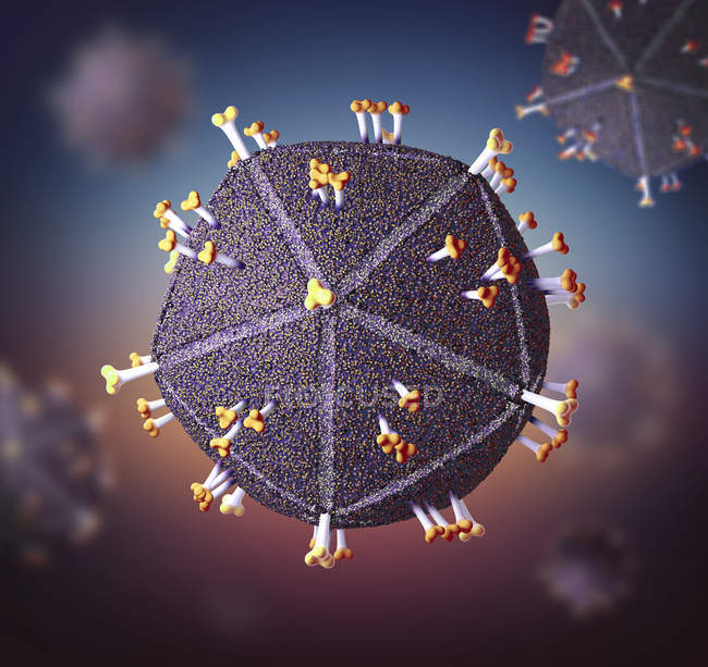 Абстрактний вірус імунодефіциту людини, цифрова ілюстрація — стокове фото
