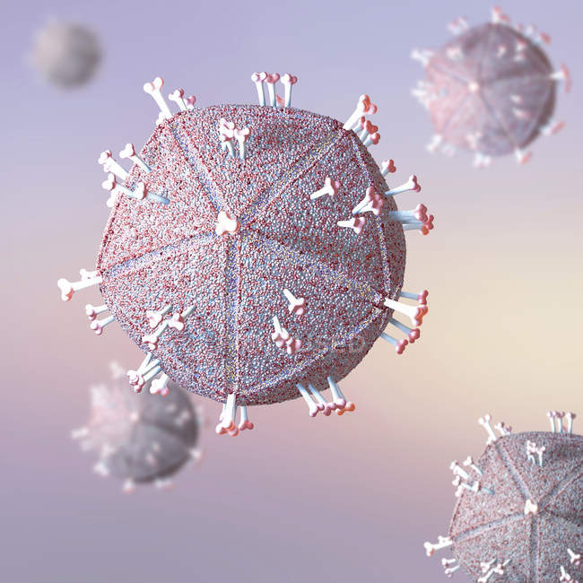 Abstract human immunodeficiency virus particles, digital illustration — Stock Photo