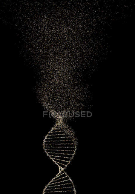 Faixa de DNA com danos, ilustração digital conceitual . — Fotografia de Stock