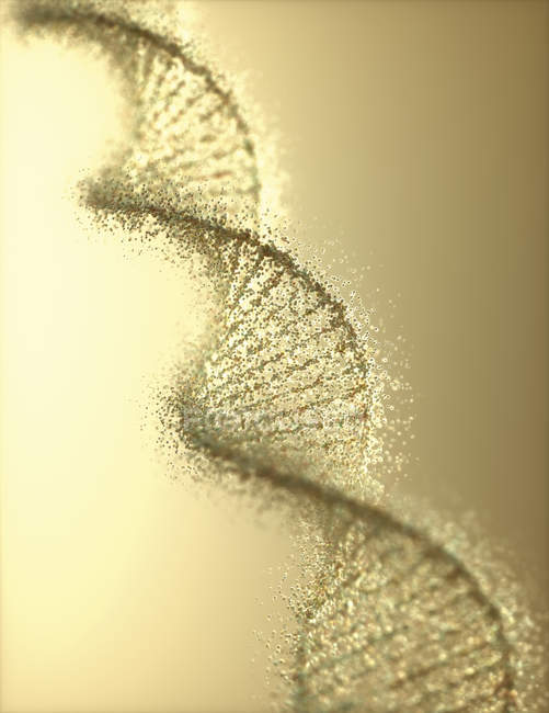 Hilado de ADN con daño, ilustración digital conceptual . - foto de stock