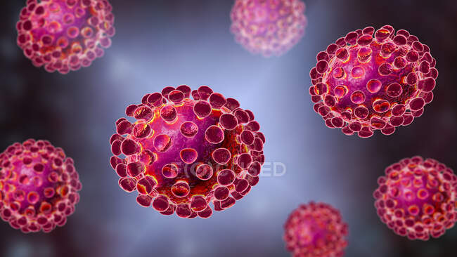 Particelle di coronavirus, illustrazione al computer — Foto stock