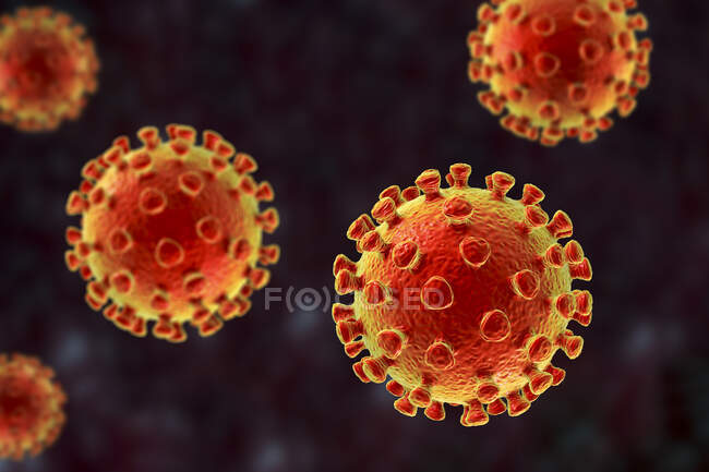 Particules de coronavirus, illustration informatique — Photo de stock