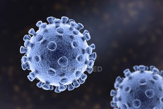 Частинки коронавірусу, комп'ютерна ілюстрація — стокове фото