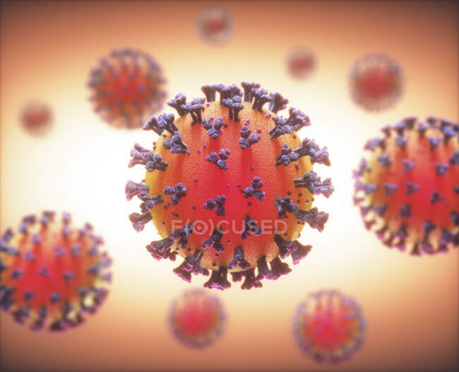 Частицы коронавируса, компьютерная иллюстрация — стоковое фото