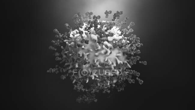 Anticorps attaquant les cellules cancéreuses, illustration informatique — Photo de stock
