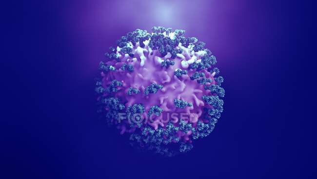 Anticorpos que atacam células cancerígenas, ilustração computacional — Fotografia de Stock