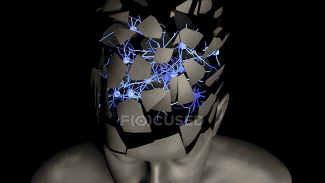 Нейроны мозга, концептуальная иллюстрация — стоковое фото