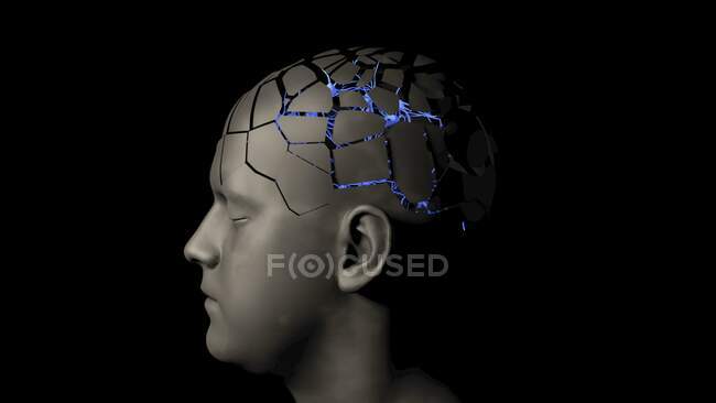 Neuronas cerebrales, ilustración conceptual - foto de stock