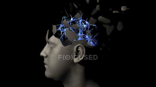 Neuroni cerebrali, illustrazione concettuale — Foto stock