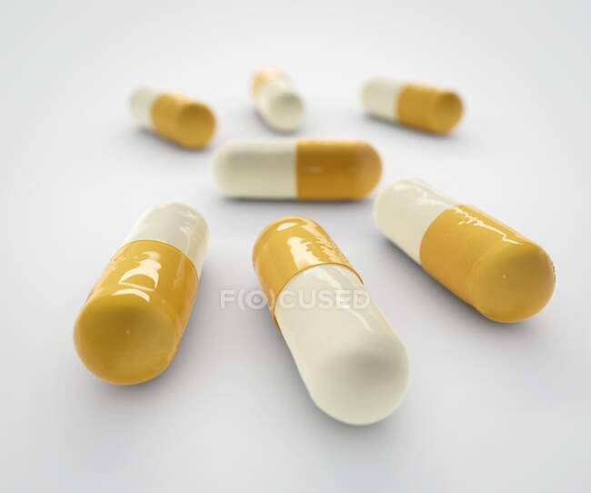 Immagine generata dal computer di capsule modellate su campione di fluoxetina — Foto stock