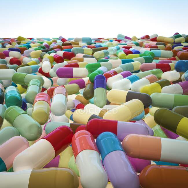 Abundance of medical capsules — Stock Photo