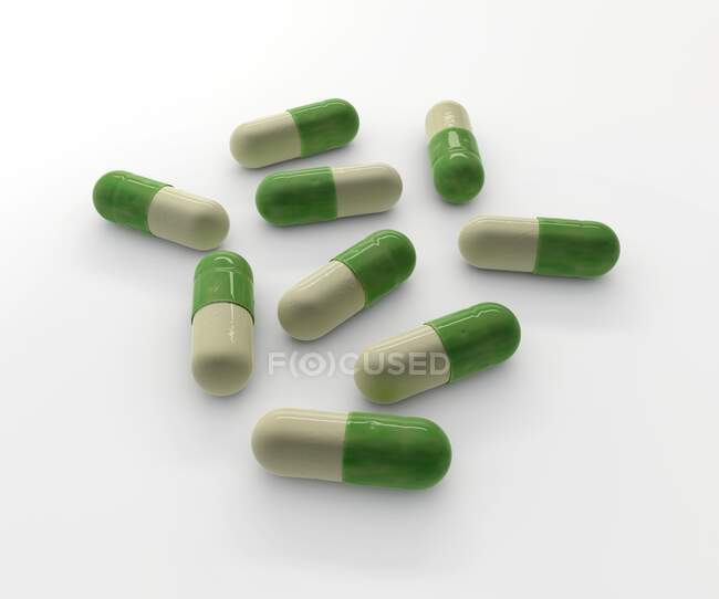 Computer generated image of capsules modeled on sample of fluoxetine — Stock Photo