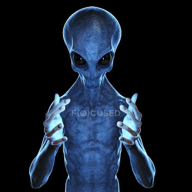 Bleu Alien, illustration d'ordinateur — Photo de stock
