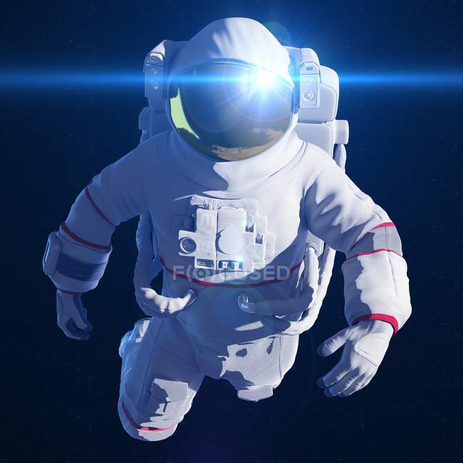 Астронавт у космосі, комп'ютерна ілюстрація — стокове фото