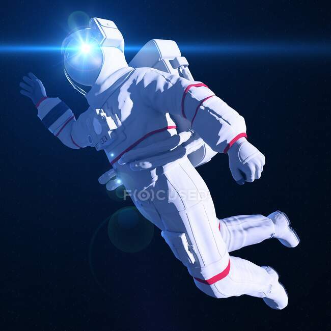 Космонавт в космосе, компьютерная иллюстрация — стоковое фото