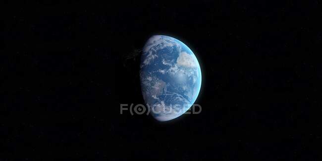 Terra do espaço, ilustração do computador — Fotografia de Stock