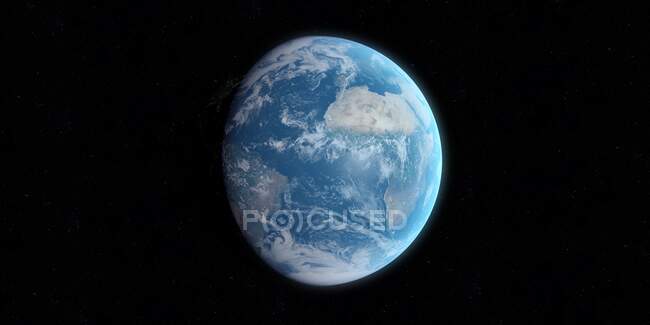 Terre de l'espace, illustration par ordinateur — Photo de stock
