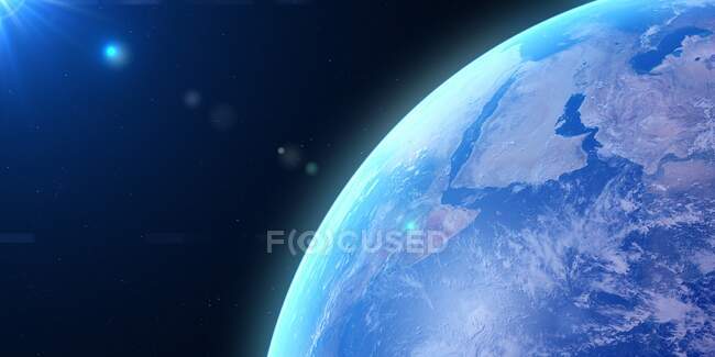 Земля з космосу, комп'ютерна ілюстрація — стокове фото