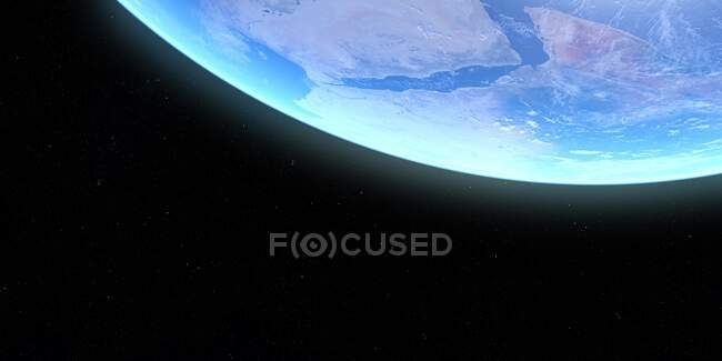 Terra dallo spazio, illustrazione al computer — Foto stock