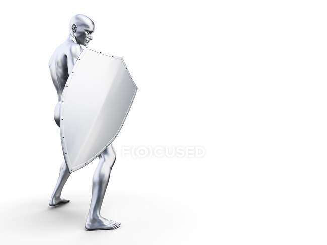 Homem em pose defensiva, ilustração computacional — Fotografia de Stock