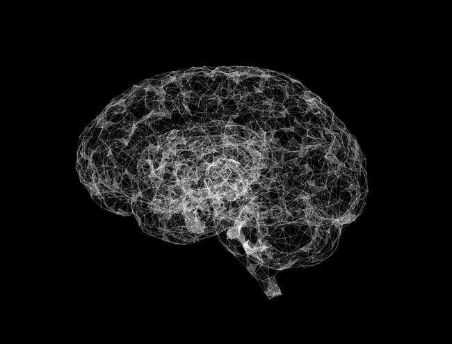 Réseau neuronal, illustration informatique — Photo de stock