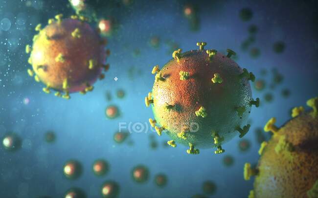 Illustration of coronaviruses, the cause of the new disease covid-19 — Stock Photo