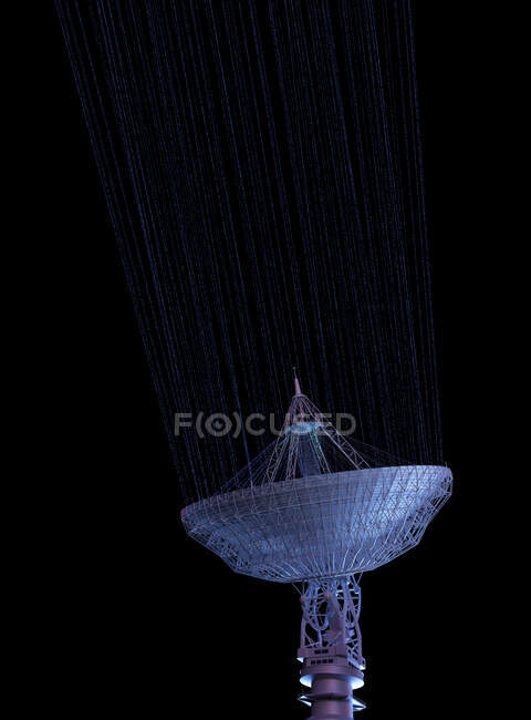 Satellite dish at night, illustration. — Stock Photo
