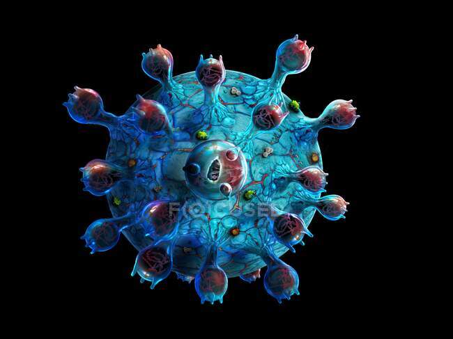 Комп'ютерна ілюстрація коронавірусної частки — стокове фото