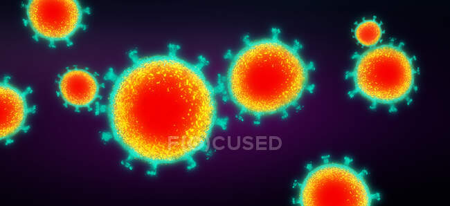 Partículas de virus, ilustración 3d - foto de stock