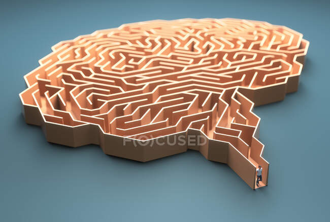 Cerebro humano, ilustración conceptual - foto de stock
