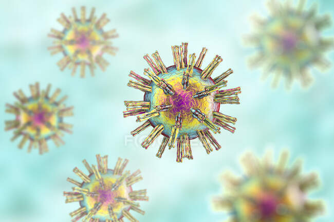 Симплексные вирусы герпеса, компьютерная иллюстрация — стоковое фото