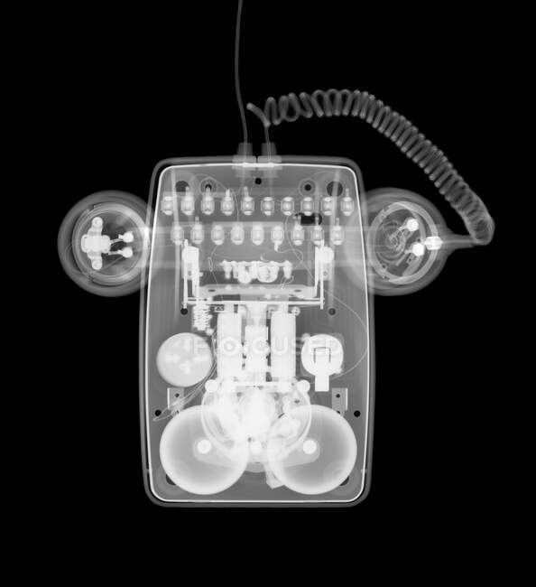 Dial telephone, X-ray — Stock Photo