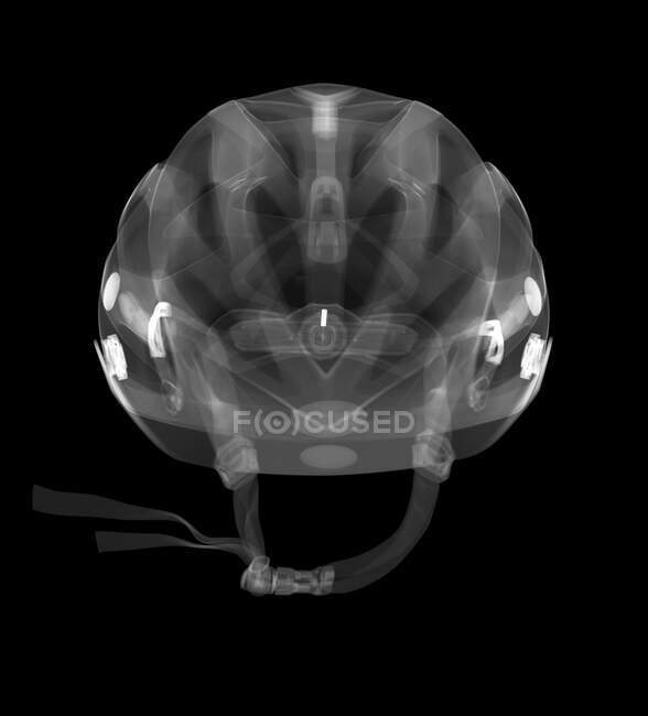 Casco de ciclismo, rayos X, exploración radiológica - foto de stock