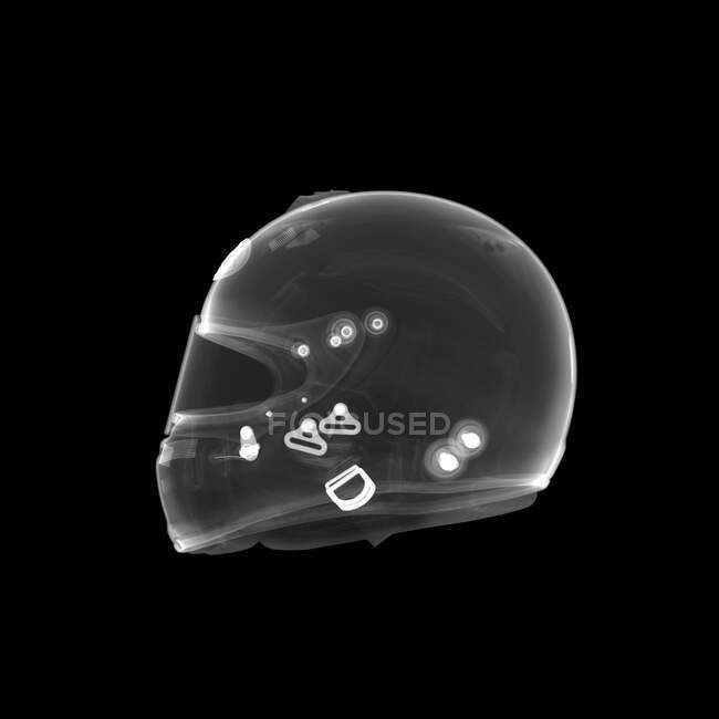Racing helmet, X-ray, radiology scan — Stock Photo