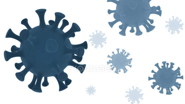 Covid-19 coronavirus particles, computer illustration — стокове фото