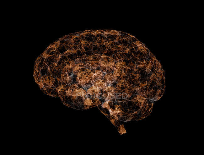 Red neuronal, ilustración por ordenador - foto de stock