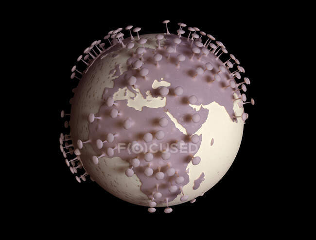 Éclosion mondiale de virus, illustration conceptuelle. — Photo de stock