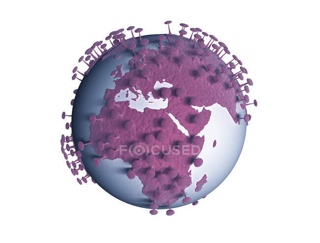 Brote global de virus, ilustración conceptual. - foto de stock