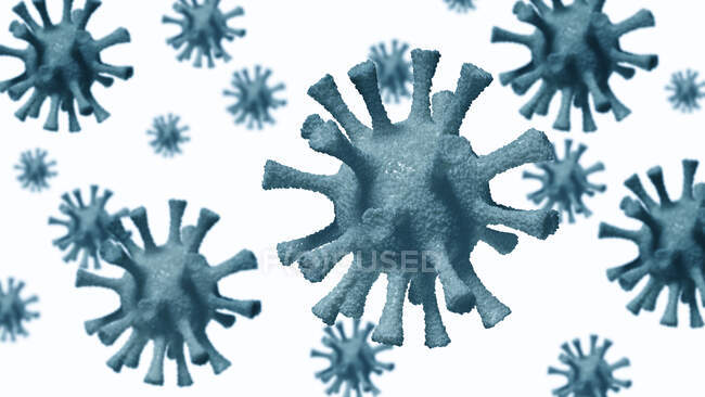 Particules de coronavirus Covid-19, illustration informatique — Photo de stock